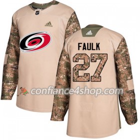 Adidas Maillot de Hockey Carolina Hurricanes Justin Faulk 27 2017-2018 Camo Veterans Day Practice Authentic - Homme